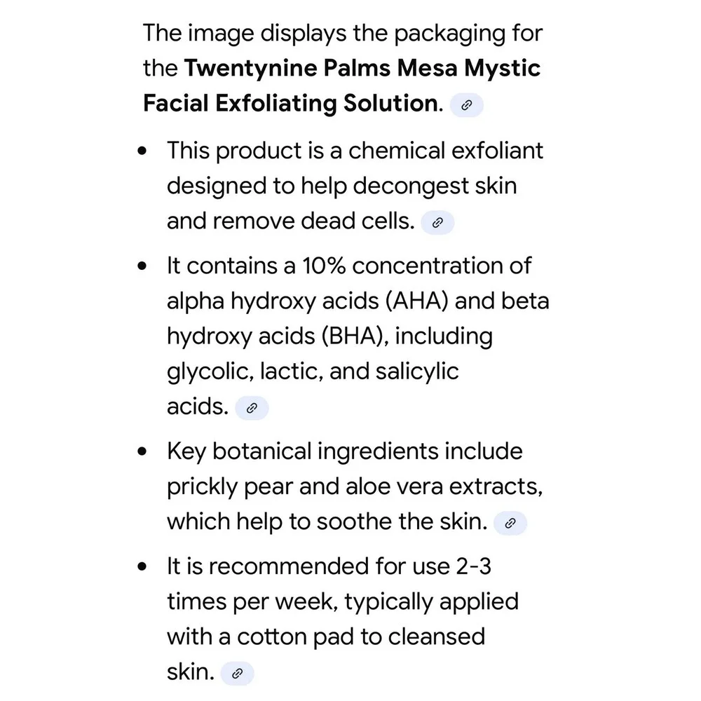 TwentyNine Palms Mesa Mystic Facial Exfoliating Solution 3.4oz New‎ ($60 Ret)